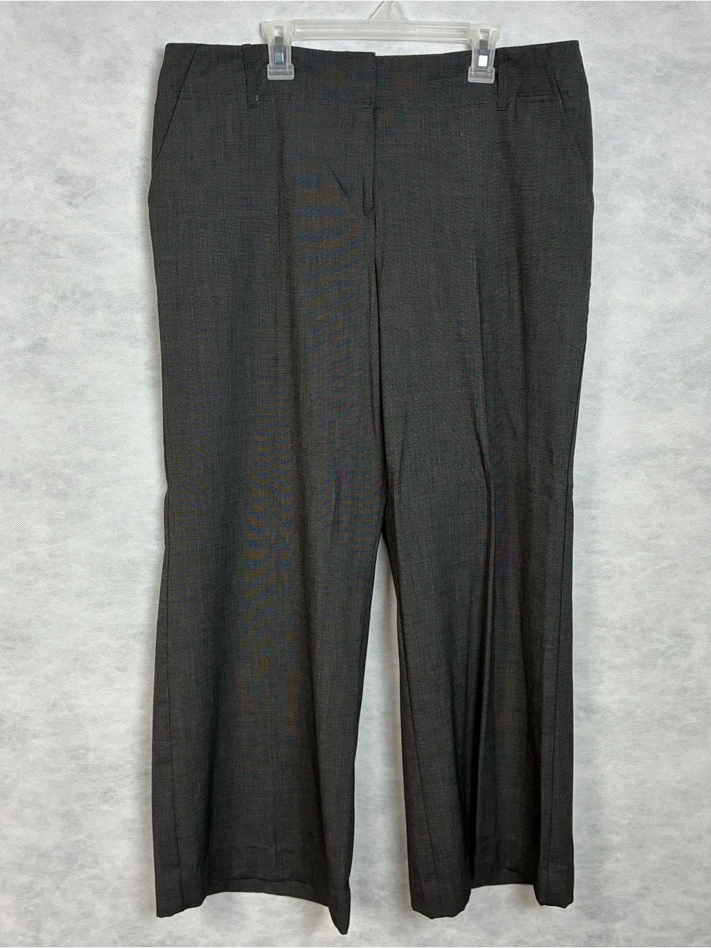 George Pants 14P Women Dark Gray Dress Slacks Wide Leg Trousers Business Flaw